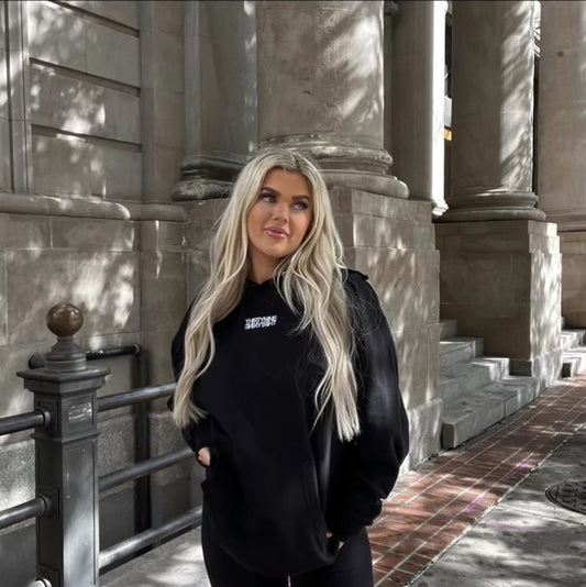 THIRTYNINE Unisex White Stitched Hoodie