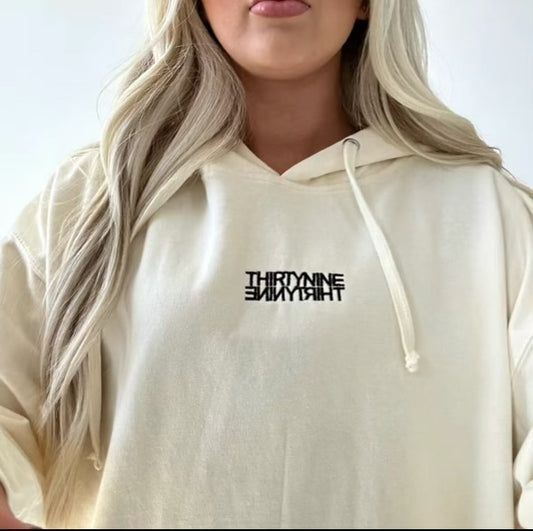 THIRTYNINE Unisex Black Stitched Hoodie