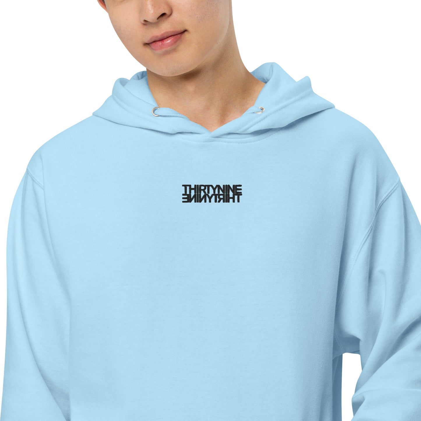 THIRTYNINE Unisex Black Stitched Hoodie