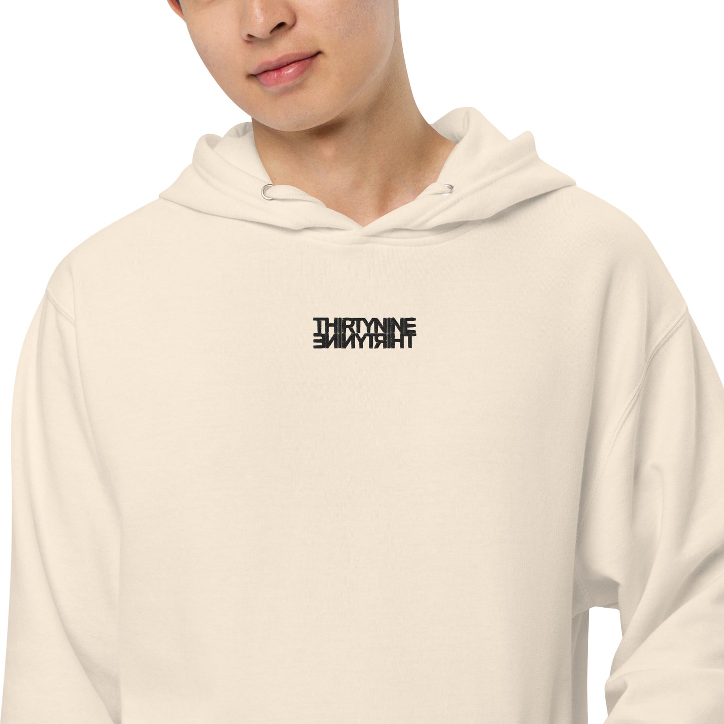 THIRTYNINE Unisex Black Stitched Hoodie