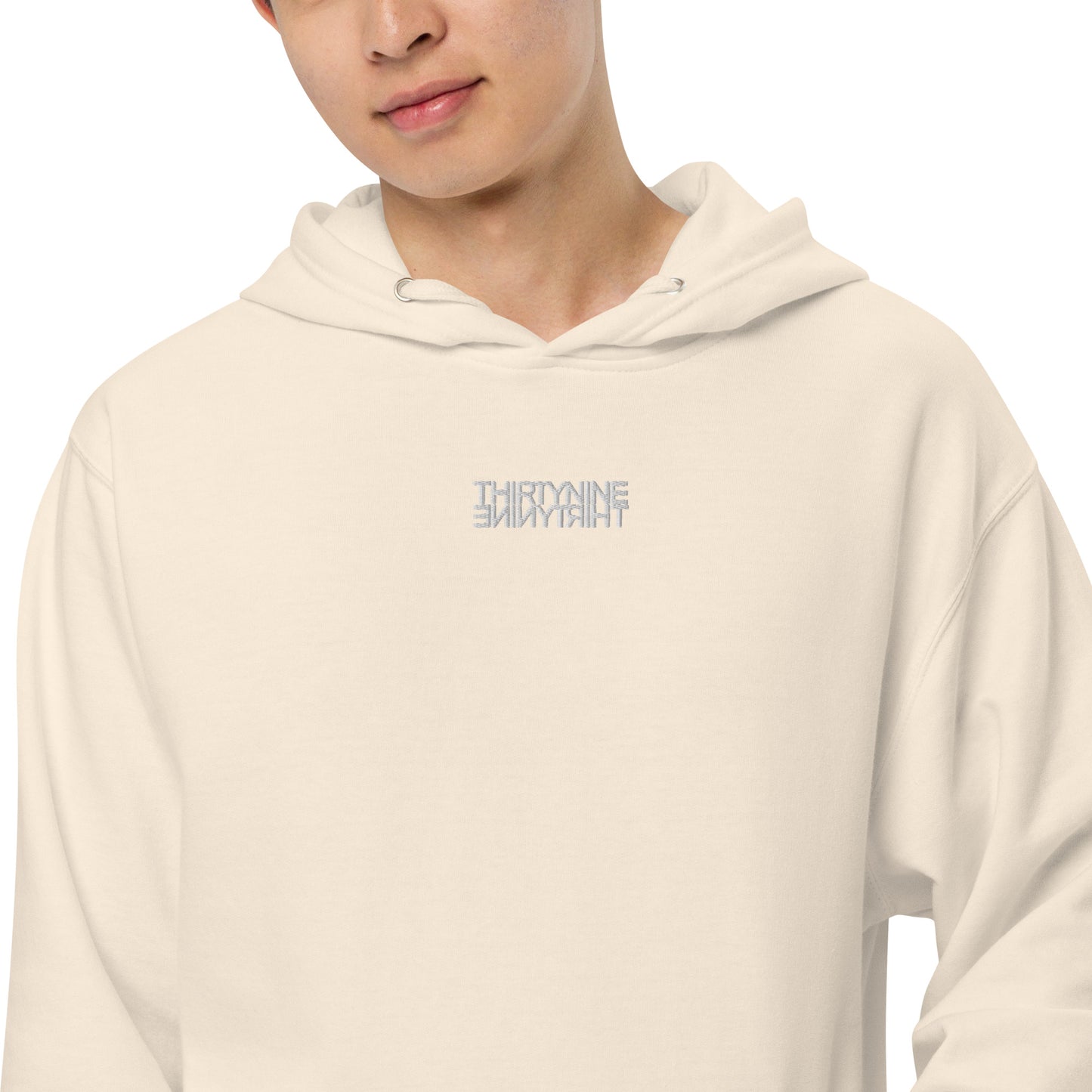 THIRTYNINE Unisex White Stitched Hoodie